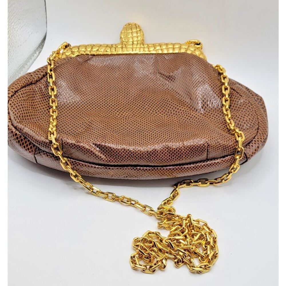 Clara Studio Inc For Asymmetry Made in USA Snake Clip Vegan Snakeskin Clutch